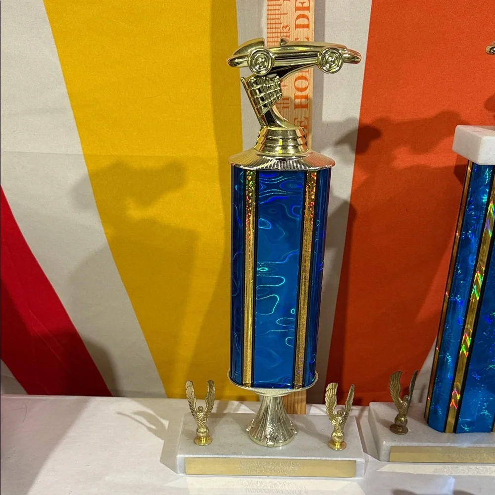 Blue and Gold car Trophies-assorted